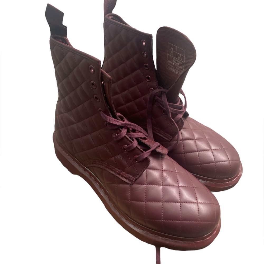 NEW Dr Martens Docs Cherry Red Coralie Quilt Boots 9